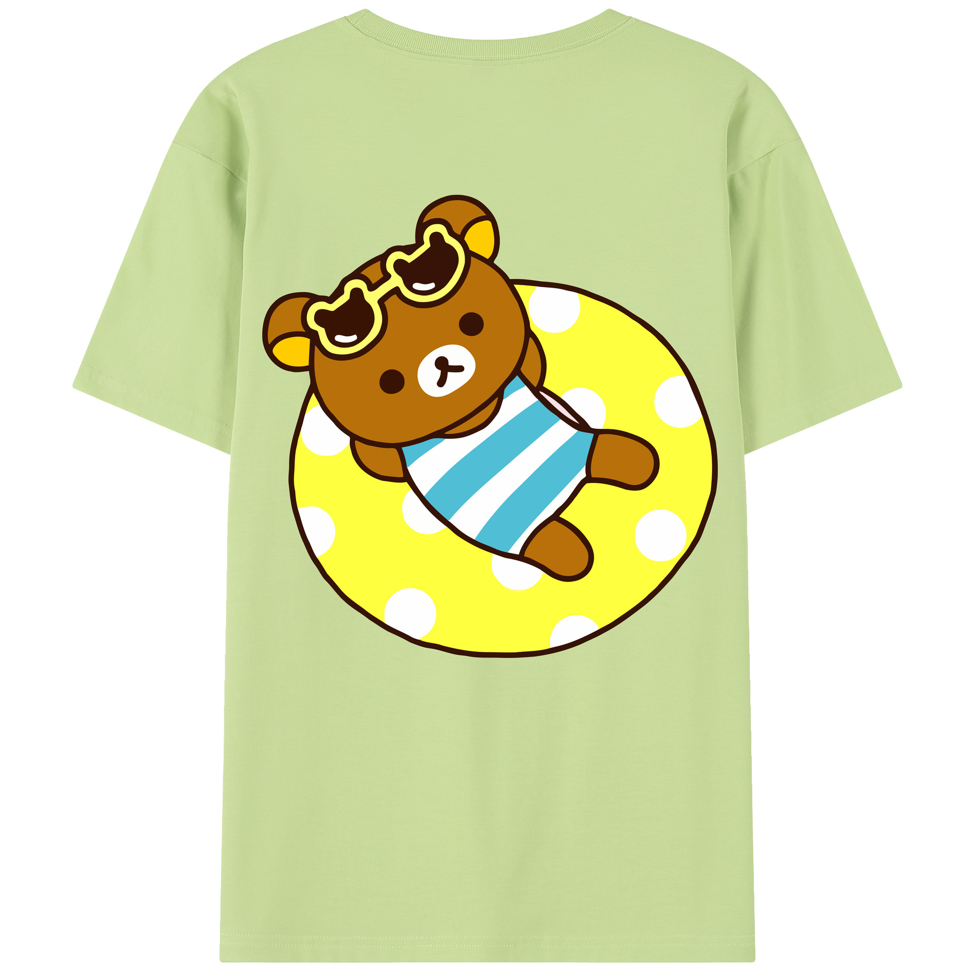 （画像用） リラックマ リラックマ キイロイトリ Rilakkuma Korilakkuma Kiiroitori 綿100％半袖Tシャツ（背面プリント）